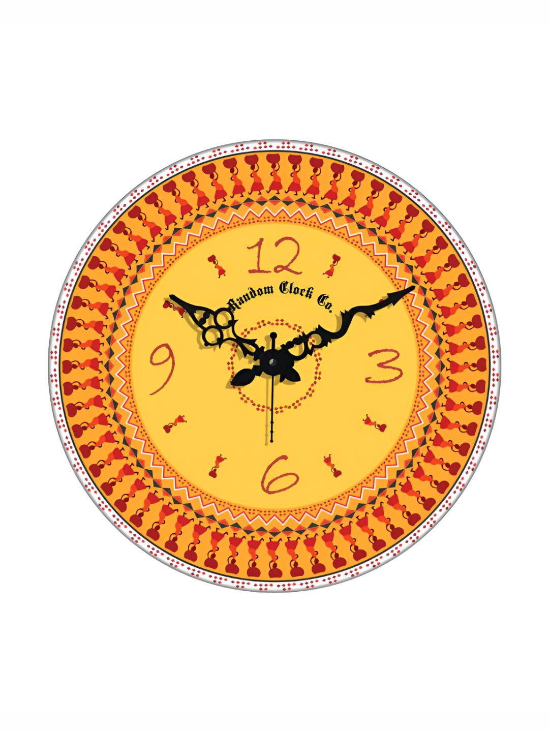 RANDOM Printed Round Shaped Sweep Silent Movement Contemporary Wall Clock, Yellow 
RANDOM Printed Round Shaped Sweep Silent Movement Contemporary Wall Clock, Yellow