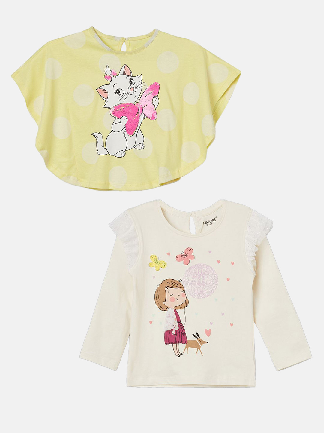 Juniors by Lifestyle Girls Graphic Printed Round Neck Cotton T-shirt- Pack of 2, Off white
Juniors by Lifestyle Girls Graphic Printed Round Neck Cotton T-shirt- Pack of 2, Off white