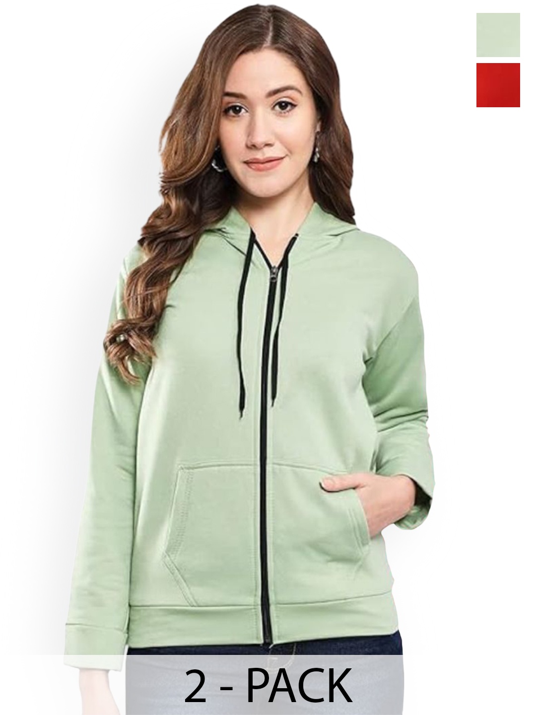 Funday Fashion Women Pack Of 2 Hooded Solid Fleece Casual Open Front Jackets, Lime green
Funday Fashion Women Pack Of 2 Hooded Solid Fleece Casual Open Front Jackets, Lime green