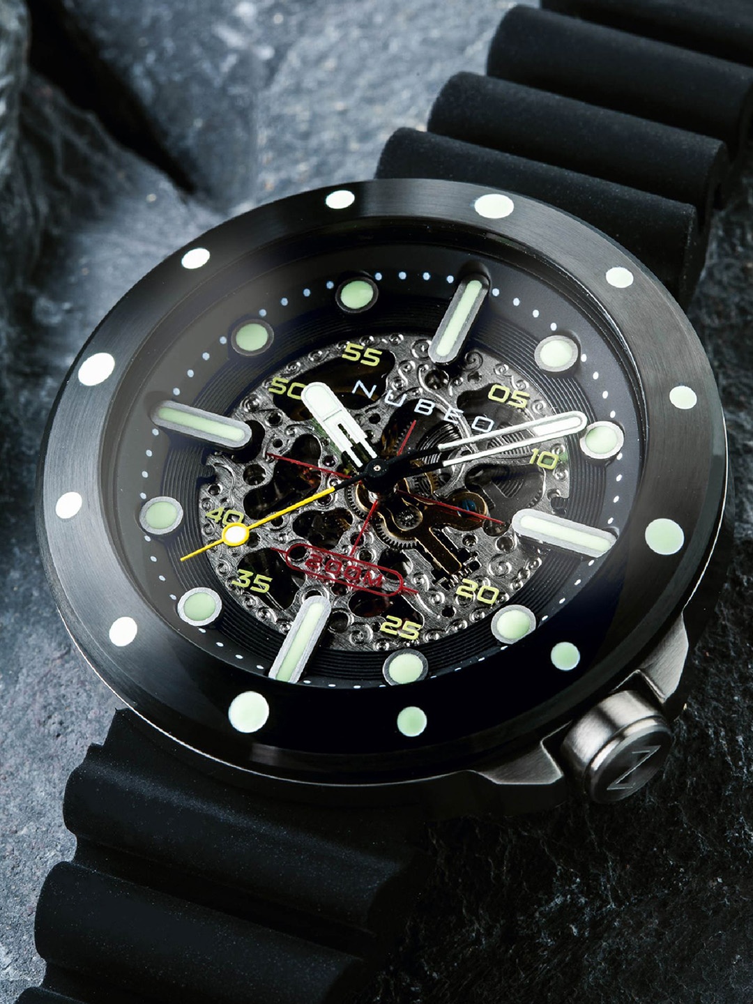 NUBEO Men Brass Dial & Straps Analogue Automatic Motion Powered Watch NB-6058-04, Black
NUBEO Men Brass Dial & Straps Analogue Automatic Motion Powered Watch NB-6058-04, Black
