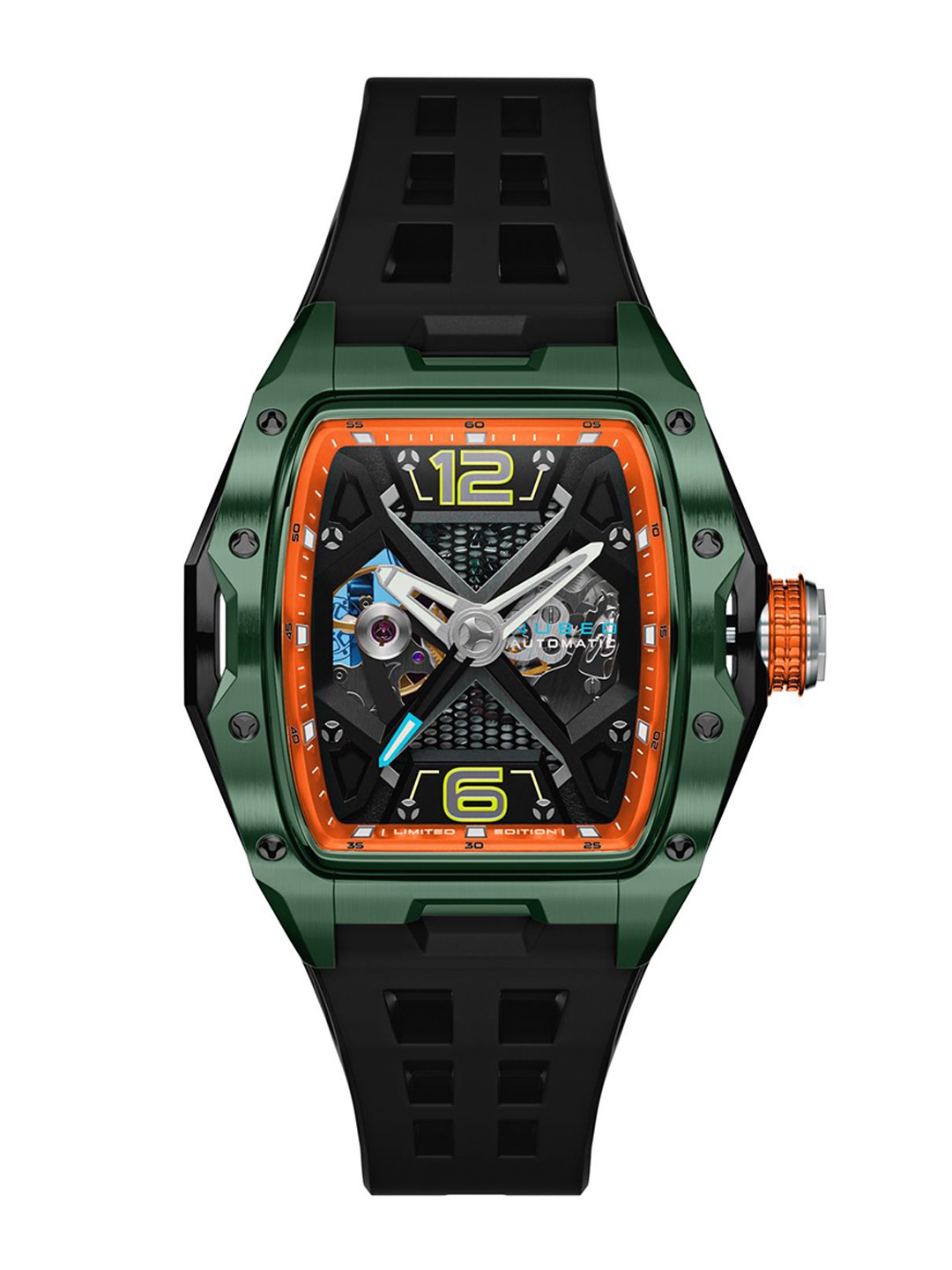 NUBEO Men Brass Dial & Straps Analogue Automatic Motion Powered Watch NB-6078-05, Black
NUBEO Men Brass Dial & Straps Analogue Automatic Motion Powered Watch NB-6078-05, Black