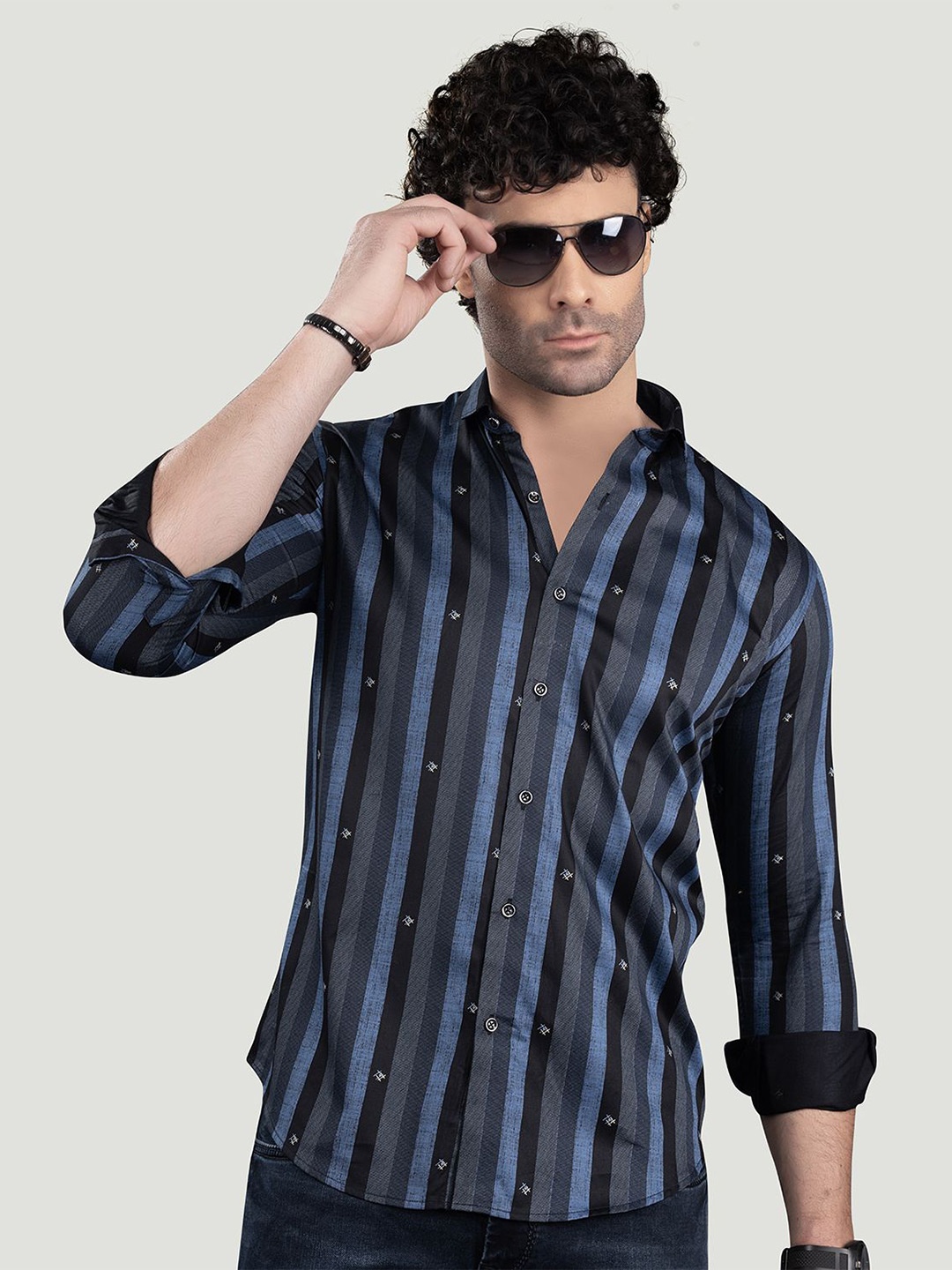 ALMATY Men Comfort Spread Collar Vertical Striped Cotton Slim Fit Casual Shirt, Grey
ALMATY Men Comfort Spread Collar Vertical Striped Cotton Slim Fit Casual Shirt, Grey