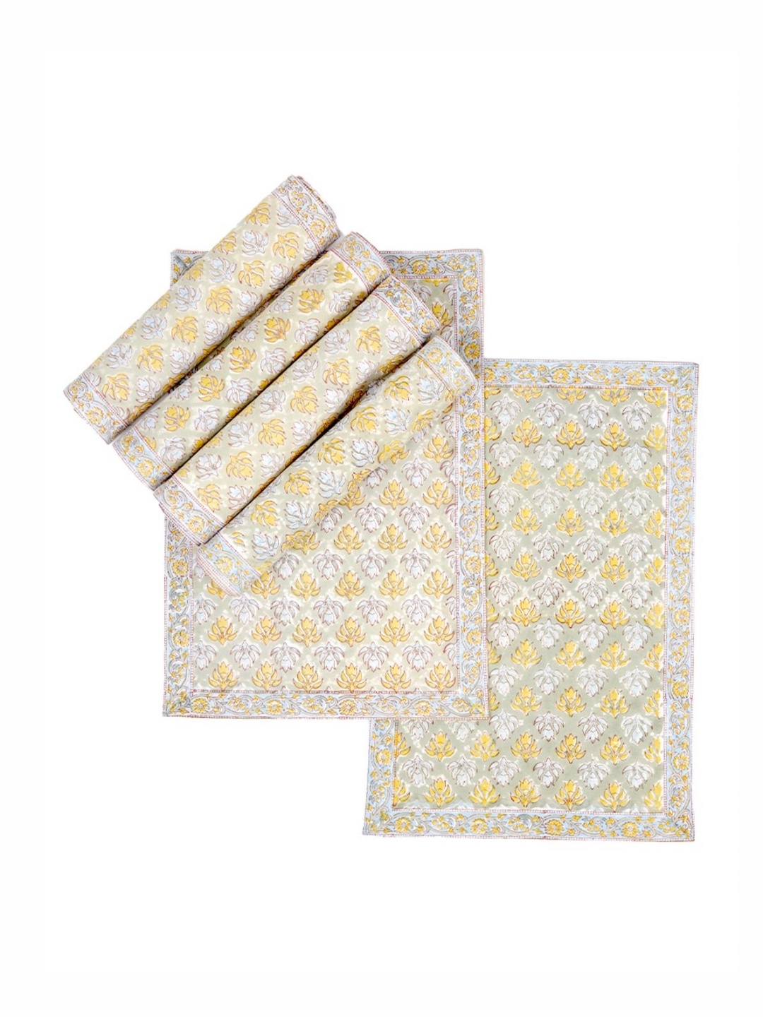 Ratan Cart Green 6 Pieces Ethnic Motifs Printed Pure Cotton Rectangular Table Placemats
Ratan Cart Green 6 Pieces Ethnic Motifs Printed Pure Cotton Rectangular Table Placemats