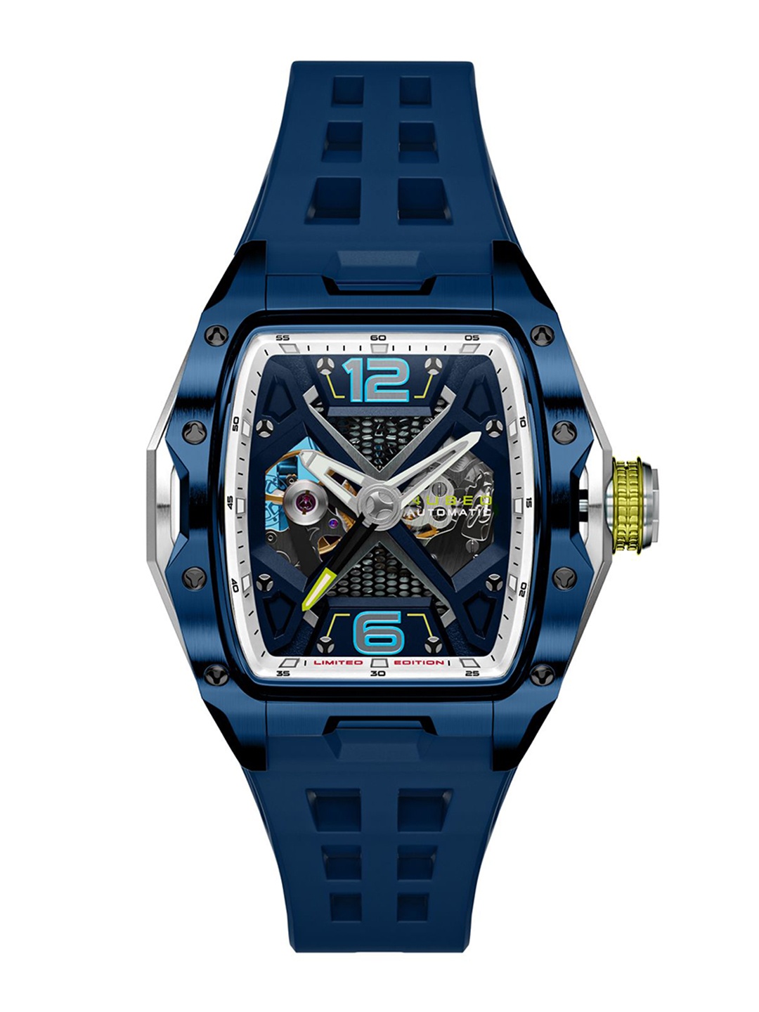 NUBEO Men Brass Dial & Straps Analogue Automatic Motion Powered Watch NB-6078-01, Blue
NUBEO Men Brass Dial & Straps Analogue Automatic Motion Powered Watch NB-6078-01, Blue