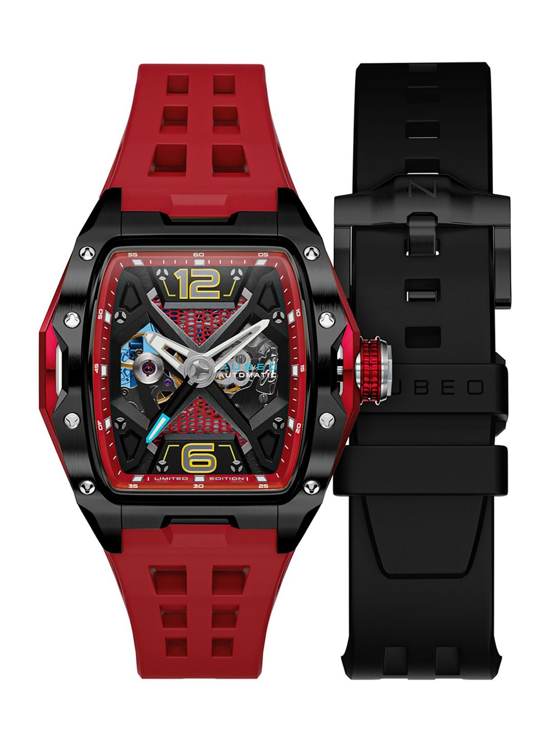 NUBEO Men Brass Dial & Straps Analogue Automatic Motion Powered Watch NB-6078-02, Black
NUBEO Men Brass Dial & Straps Analogue Automatic Motion Powered Watch NB-6078-02, Black