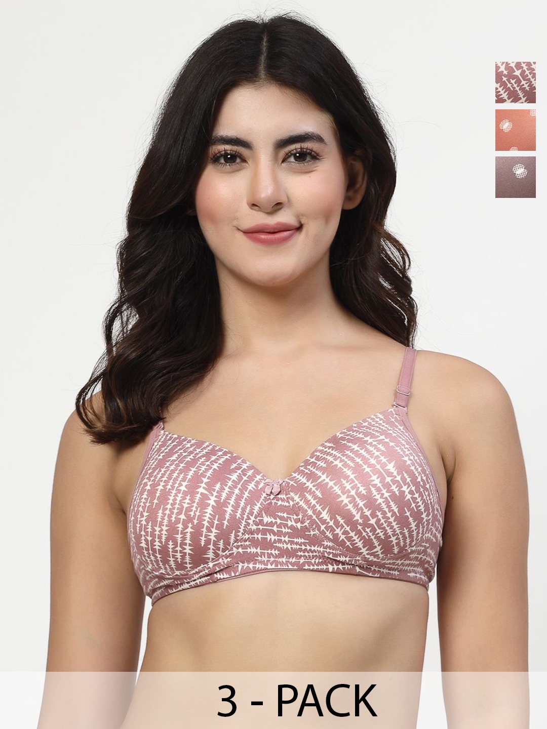 Docare Women Pack of 3 Printed Seamless Full Coverage Lightly Padded T - Shirt Bra, Brown
Docare Women Pack of 3 Printed Seamless Full Coverage Lightly Padded T - Shirt Bra, Brown