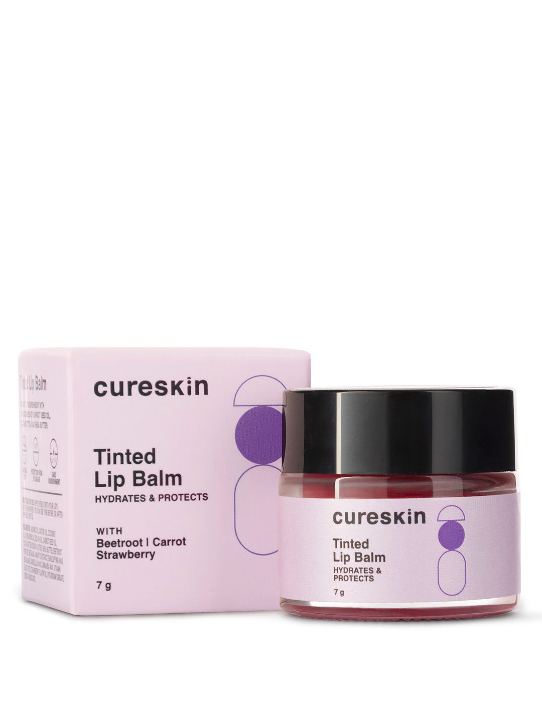 Cureskin Tinted Lip Balm With Beetroot & Carrot For Hydration & Protection - 7 g, Purple
Cureskin Tinted Lip Balm With Beetroot & Carrot For Hydration & Protection - 7 g, Purple