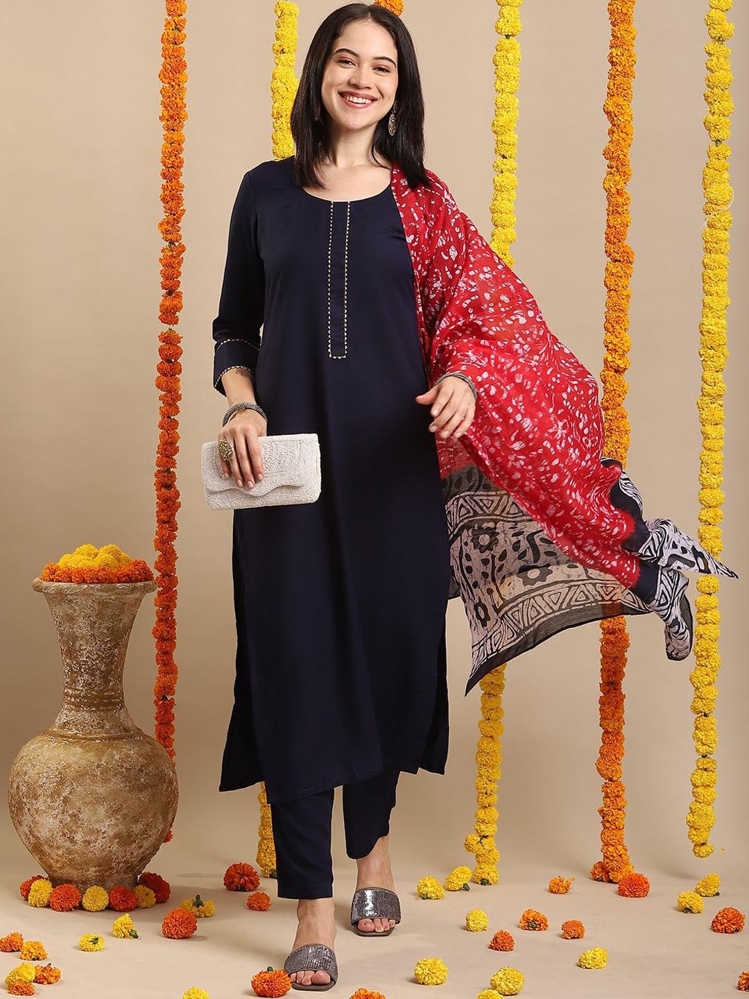 Anni Designer Round Neck Regular Gotta Patti Straight Kurta with Trousers & Dupatta, Blue
Anni Designer Round Neck Regular Gotta Patti Straight Kurta with Trousers & Dupatta, Blue