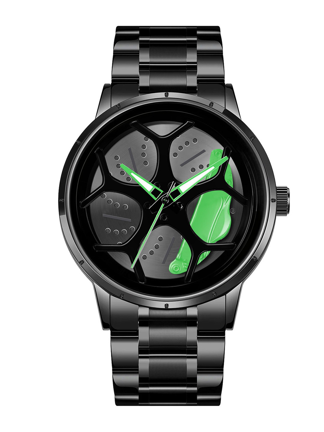 IIK COLLECTION Men Round Car Wheel Dial With Spinning Car Rim Hub Chain Analogue Watch, Black
IIK COLLECTION Men Round Car Wheel Dial With Spinning Car Rim Hub Chain Analogue Watch, Black