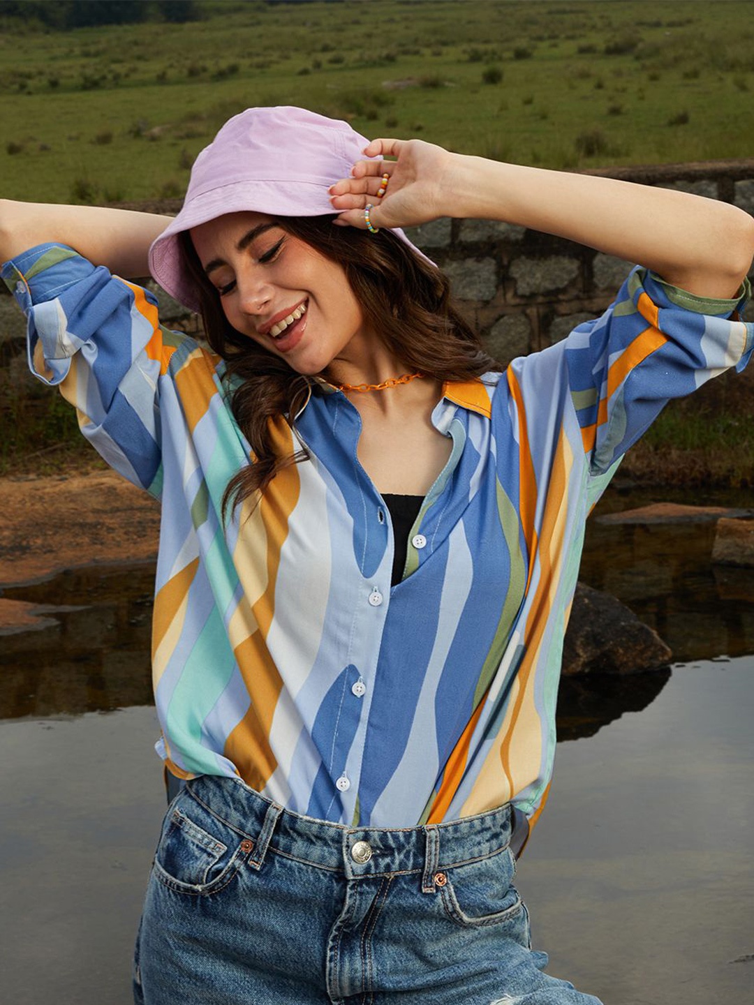 Campus Sutra Women Comfort Spread Collar Abstract Printed Oversized Casual Shirt, Blue
Campus Sutra Women Comfort Spread Collar Abstract Printed Oversized Casual Shirt, Blue