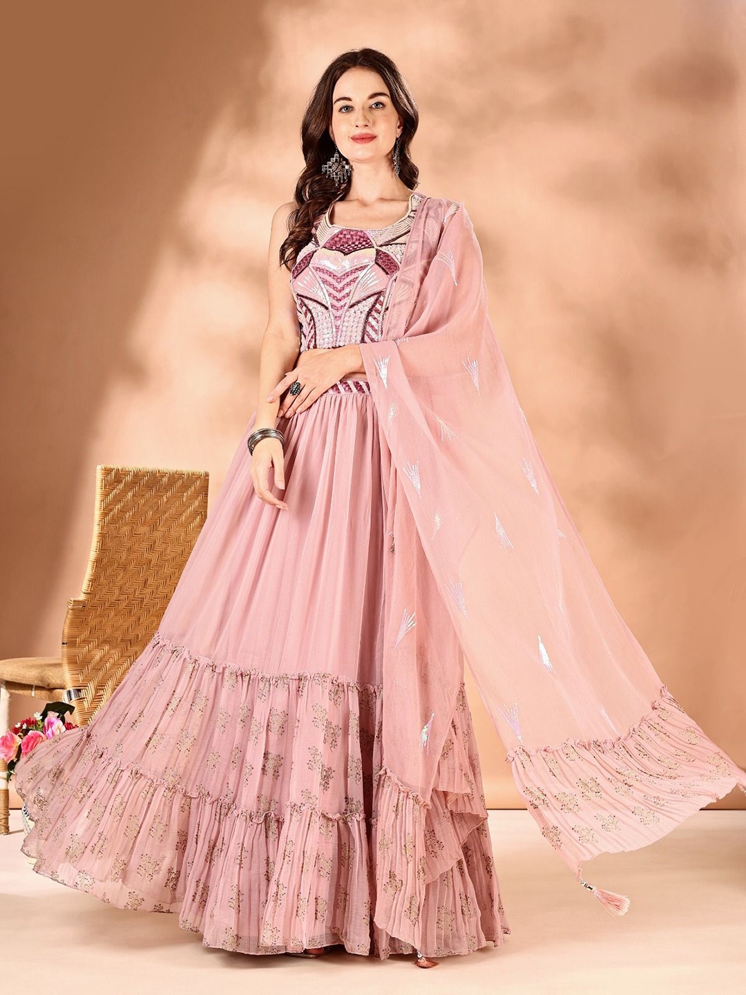 JIVORA Embroidered Thread Work Ready to Wear Lehenga & Blouse With Dupatta, Pink
JIVORA Embroidered Thread Work Ready to Wear Lehenga & Blouse With Dupatta, Pink