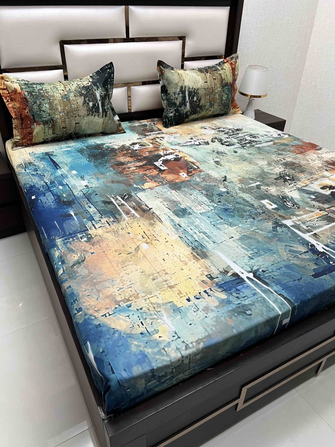 Pure Decor Majestic Blue Abstract Printed Pure Cotton 260TC King Bedsheet Set 2.72 x 2.72m
Pure Decor Majestic Blue Abstract Printed Pure Cotton 260TC King Bedsheet Set 2.72 x 2.72m