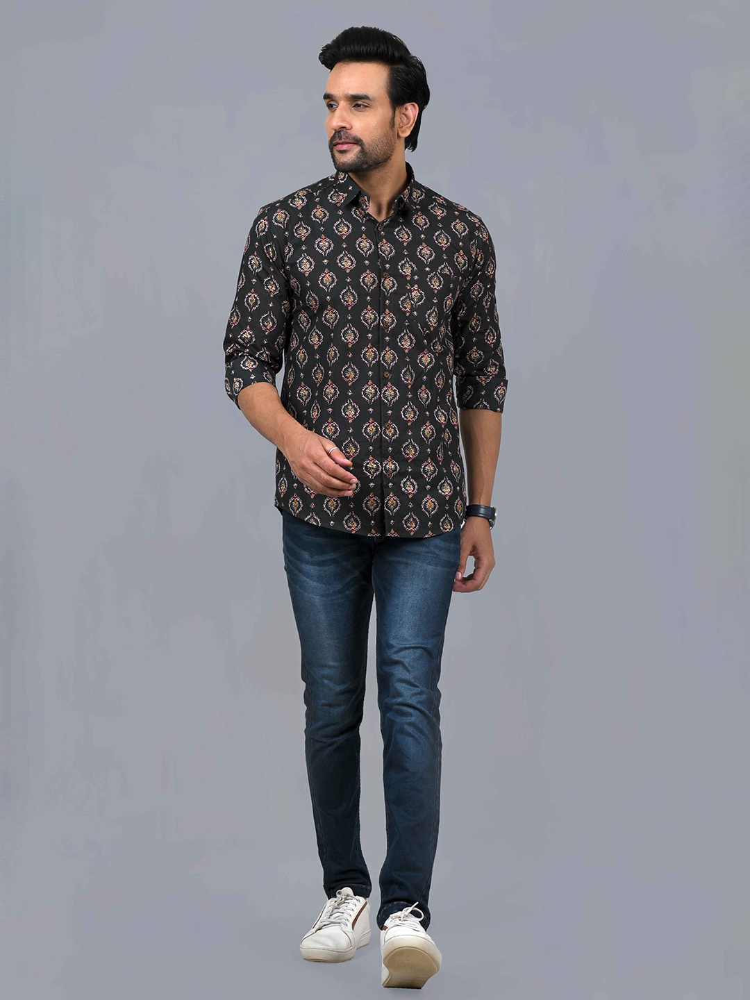 JAIPURI COLLECTION Men Standard Spread Collar Ethnic Motifs Printed Cotton Casual Shirt, Green
JAIPURI COLLECTION Men Standard Spread Collar Ethnic Motifs Printed Cotton Casual Shirt, Green