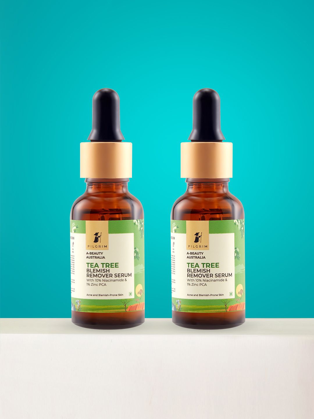 Pilgrim Set Of 2 Tea Tree & 10% Niacinamide Blemish Remover Serum - 30ml Each, Green
Pilgrim Set Of 2 Tea Tree & 10% Niacinamide Blemish Remover Serum - 30ml Each, Green