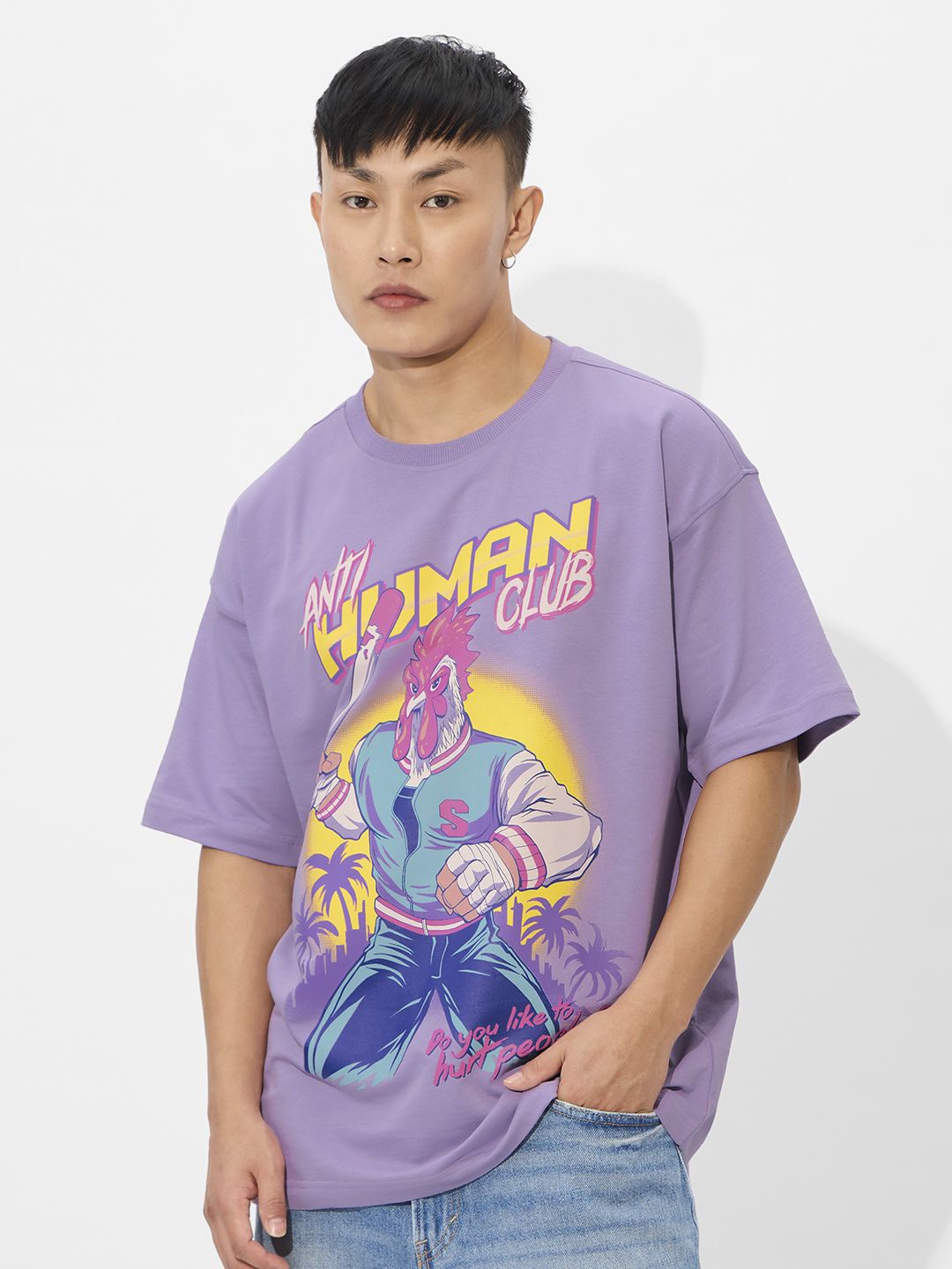 The Souled Store Men Typography Printed Round Neck Cotton Oversized T-shirt, Lavender
The Souled Store Men Typography Printed Round Neck Cotton Oversized T-shirt, Lavender