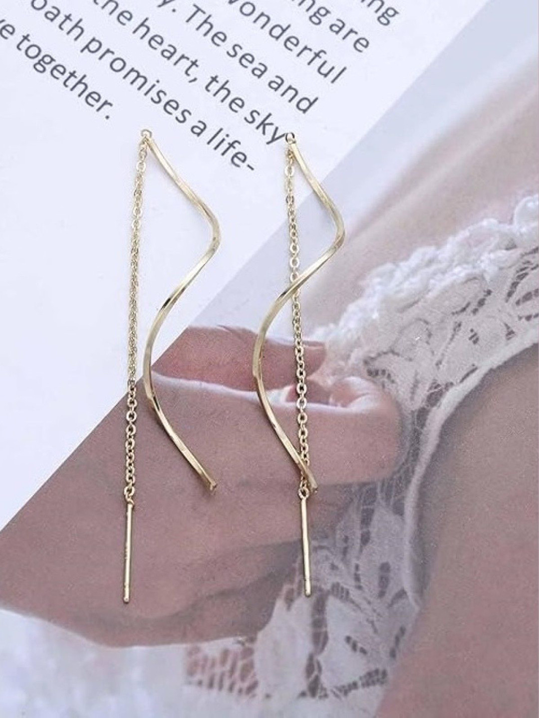 EL REGALO Stainless Steel Contemporary Drop Earrings, Gold
EL REGALO Stainless Steel Contemporary Drop Earrings, Gold