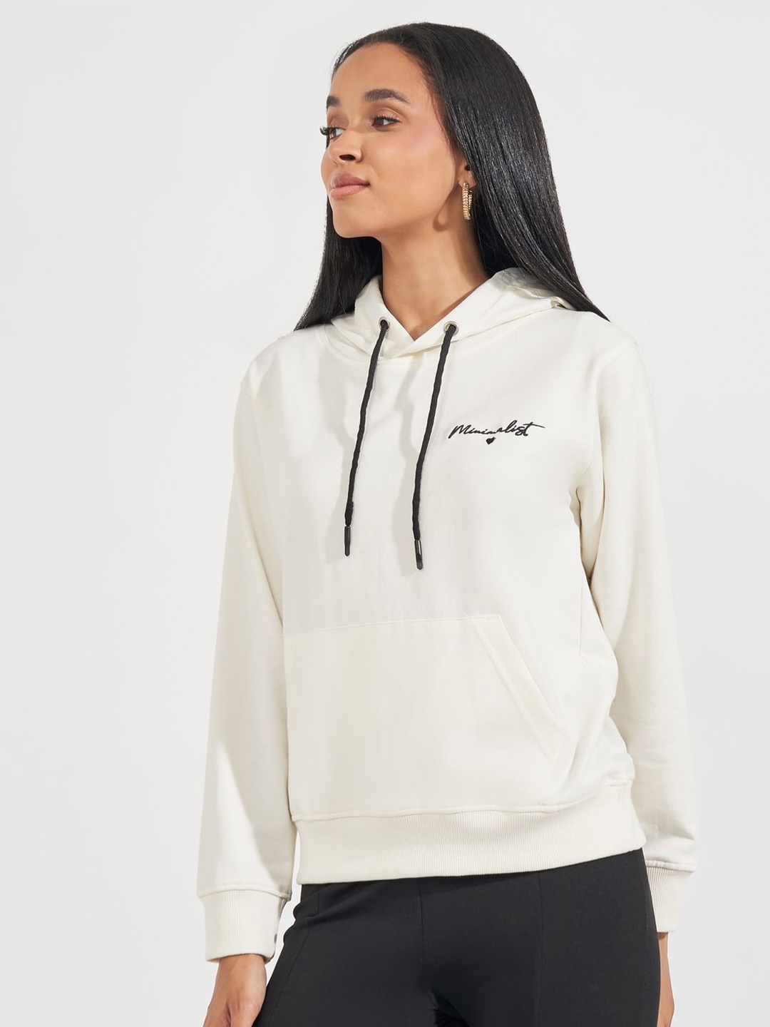 Styli Women Regular Fit Regular Length Embroidered Placement Text Hoodie, Off white
Styli Women Regular Fit Regular Length Embroidered Placement Text Hoodie, Off white