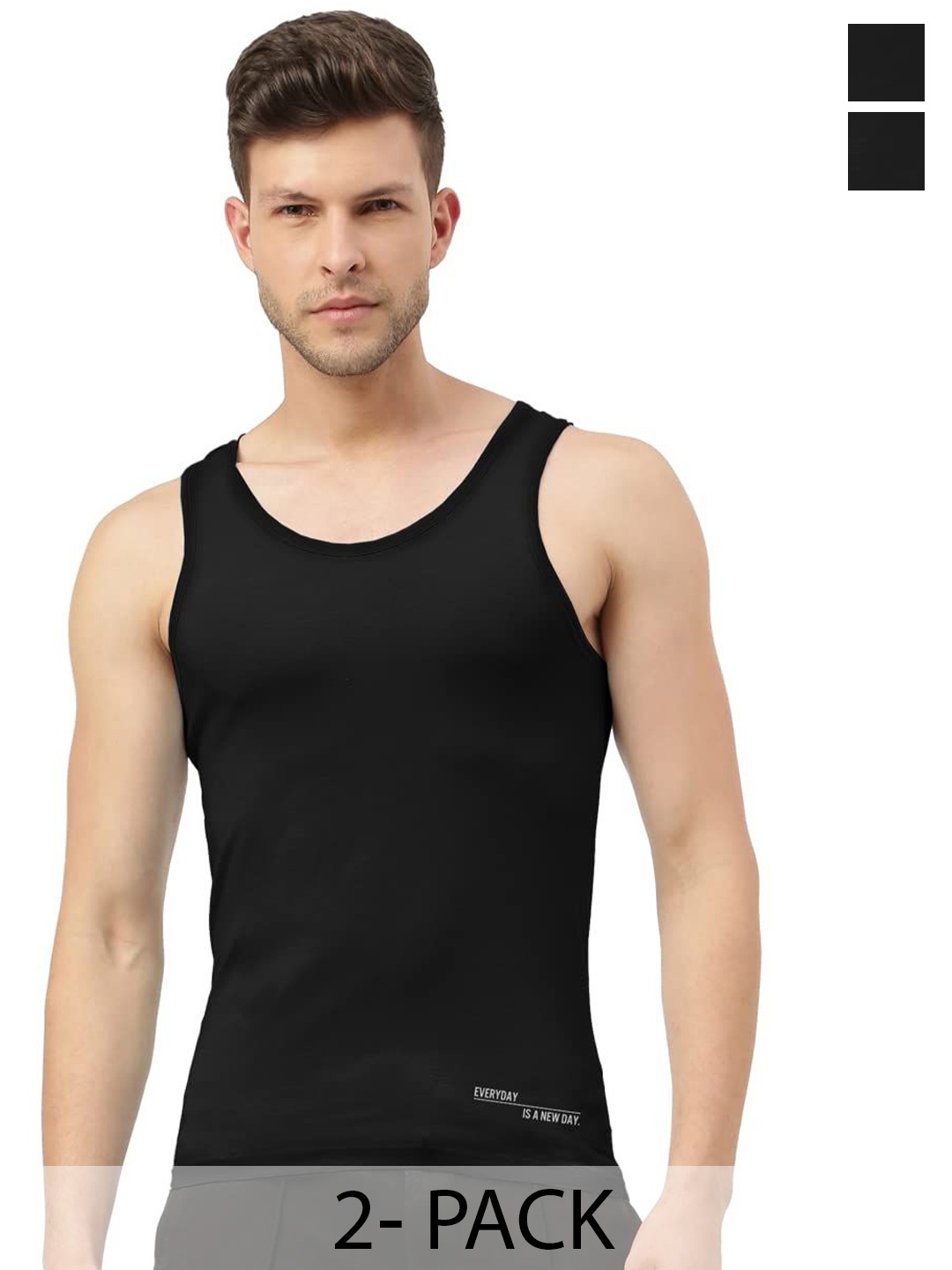 FREECULTR Men Pack Of 2 Anti Microbial, Anti Odor, Breath tech Innerwear Vests, Black
FREECULTR Men Pack Of 2 Anti Microbial, Anti Odor, Breath tech Innerwear Vests, Black