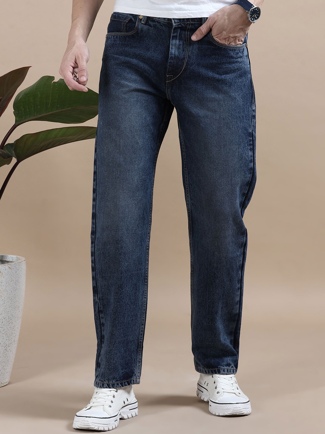 Mast & Harbour Men Cotton Comfort Straight Fit Light Fade Stretchable Jeans, Blue
Mast & Harbour Men Cotton Comfort Straight Fit Light Fade Stretchable Jeans, Blue