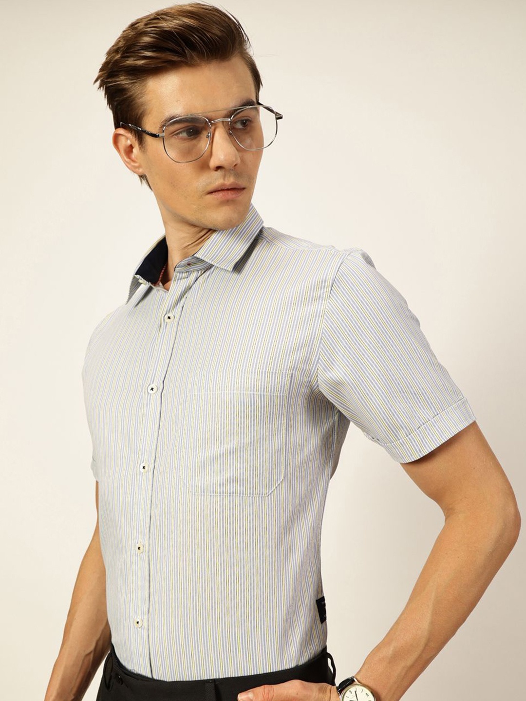 Thomas Scott Men Smart Spread Collar Pinstripes Striped Cotton Formal Shirt, Yellow
Thomas Scott Men Smart Spread Collar Pinstripes Striped Cotton Formal Shirt, Yellow