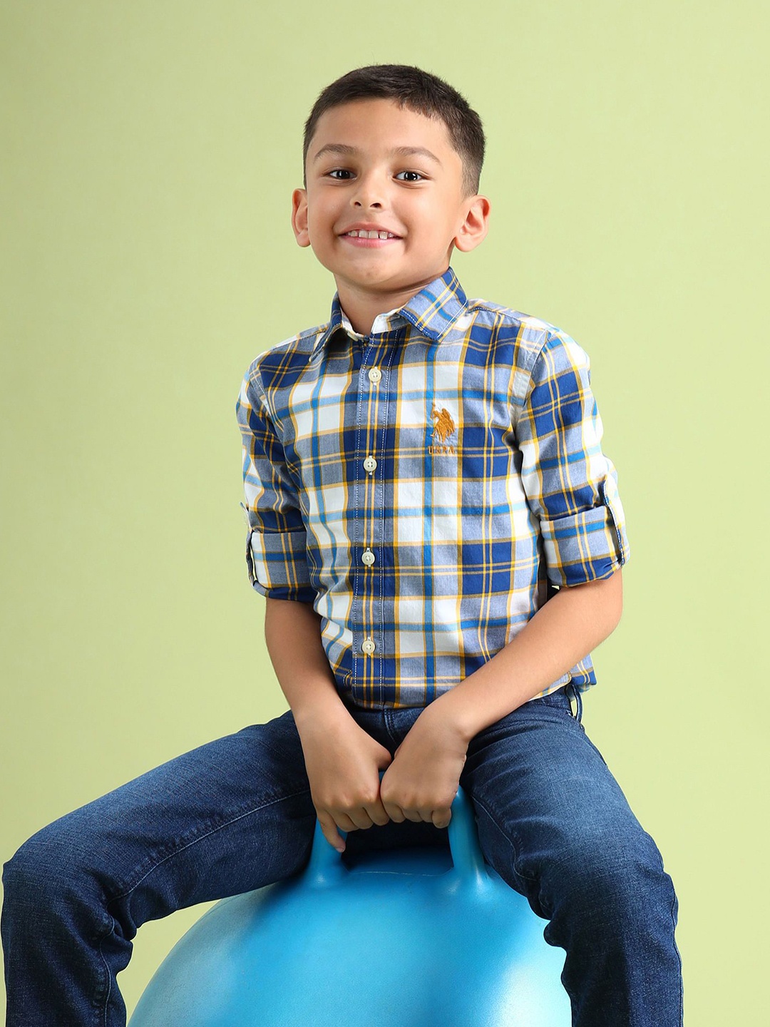 U.S. Polo Assn. Kids Boys Spread Collar Tartan Checked Cotton Casual Shirt, Navy blue
U.S. Polo Assn. Kids Boys Spread Collar Tartan Checked Cotton Casual Shirt, Navy blue
