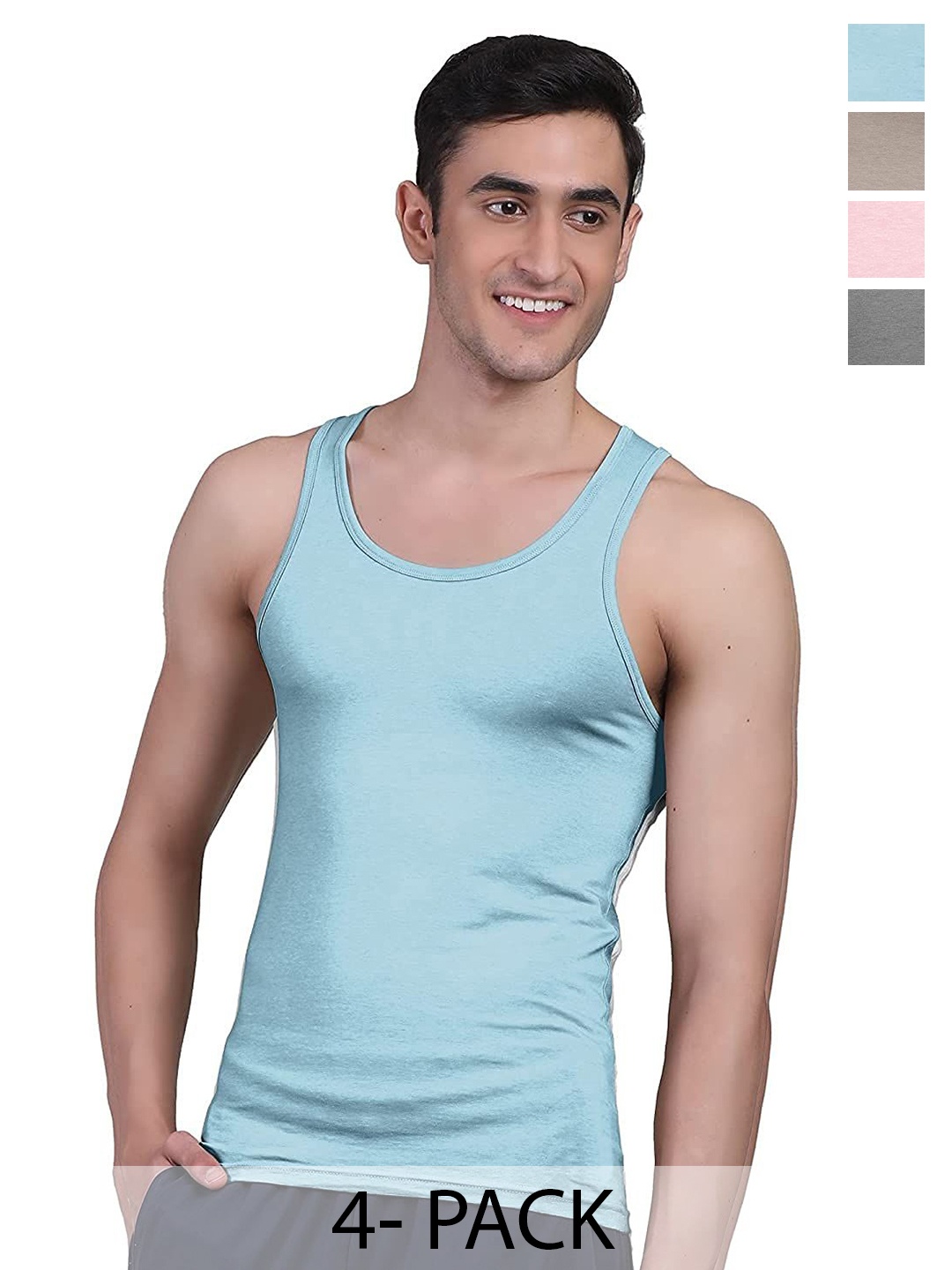FREECULTR Men Pack Of 4 Anti Microbial, Anti Odor, Breath tech Innerwear Vests, Blue
FREECULTR Men Pack Of 4 Anti Microbial, Anti Odor, Breath tech Innerwear Vests, Blue