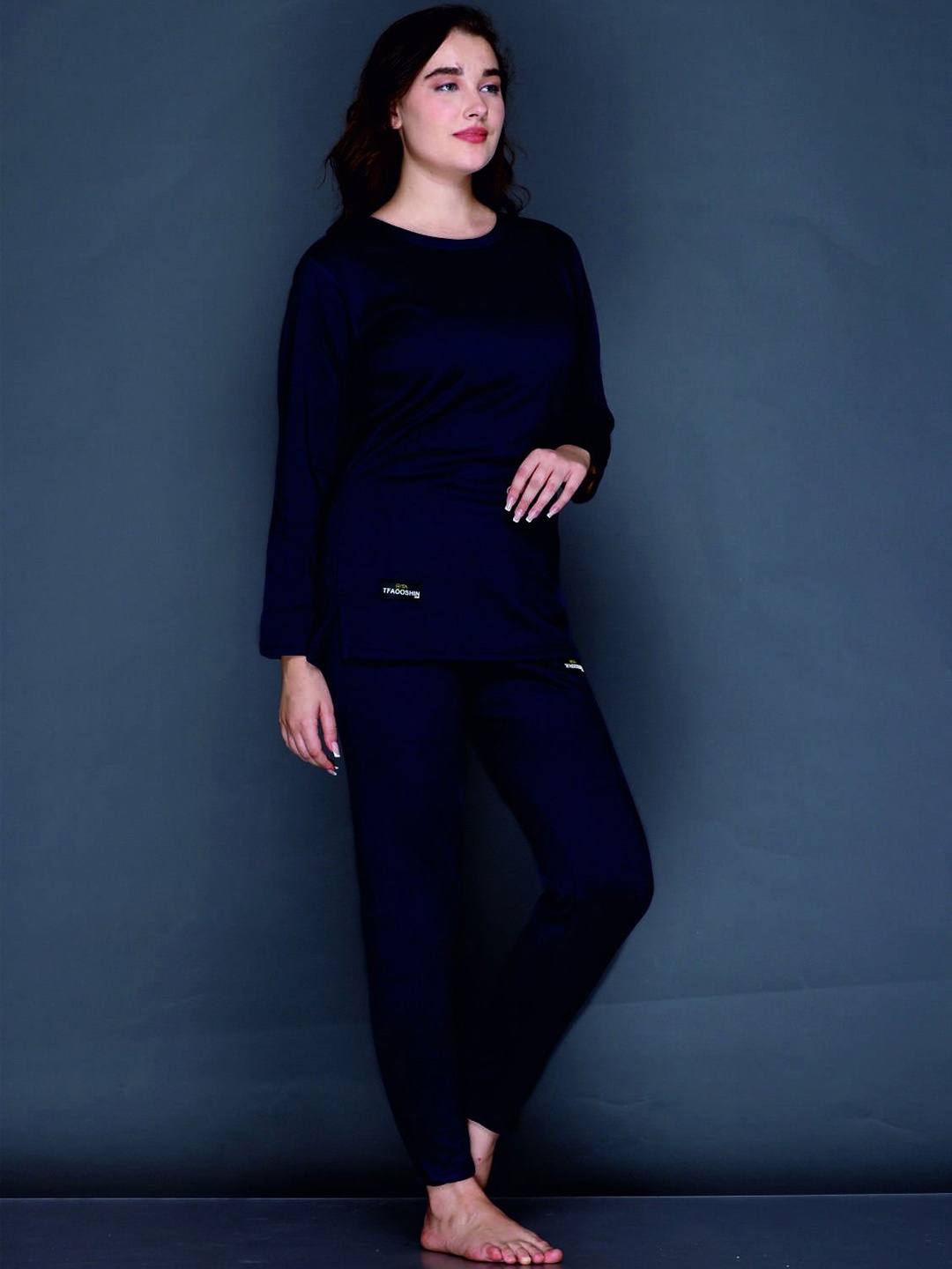 TFA THE FASHION ADDICTION Women Round Neck Cotton Long Sleeves Thermal Set, Navy blue
TFA THE FASHION ADDICTION Women Round Neck Cotton Long Sleeves Thermal Set, Navy blue