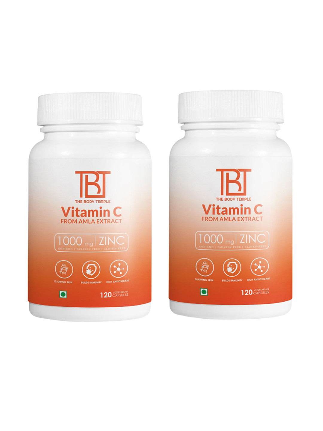 The Body Temple Set Of 2 Vitamin C Antioxidant & Immune Support Capsules - 60 N Each, White
The Body Temple Set Of 2 Vitamin C Antioxidant & Immune Support Capsules - 60 N Each, White