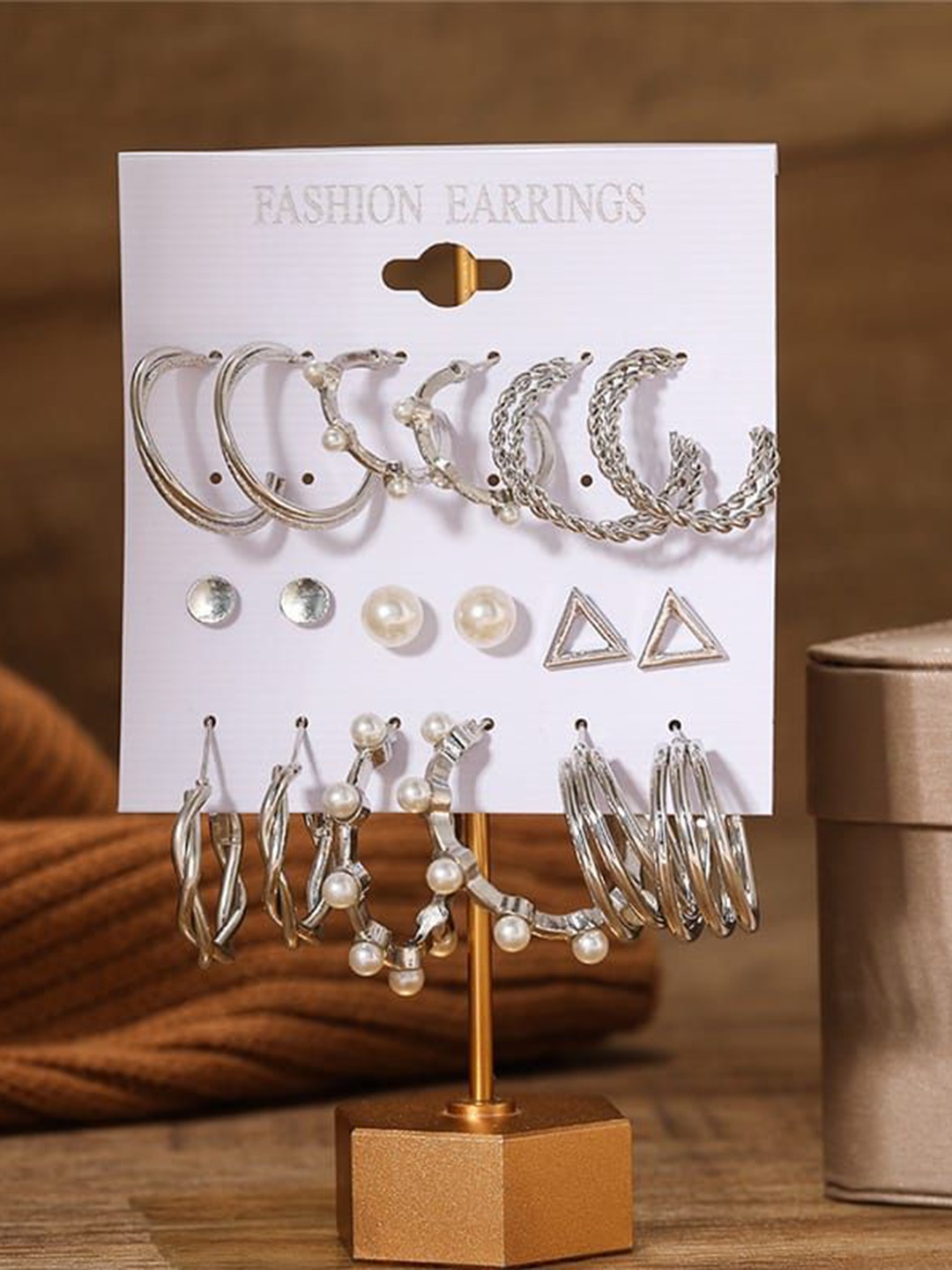 YU FASHIONS Pack Of 18 Silver Plated Rhinestone Studded Contemporary Drop Earrings
YU FASHIONS Pack Of 18 Silver Plated Rhinestone Studded Contemporary Drop Earrings