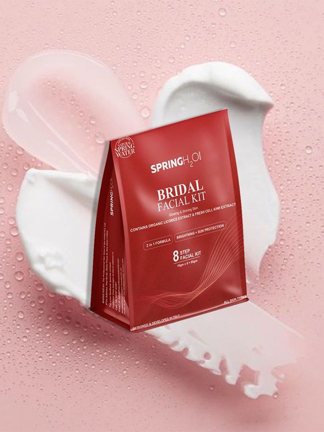 Spring H2O Bridal Facial Kit 2 in 1 Formula Brightning & Sun Protection - 80 g, White
Spring H2O Bridal Facial Kit 2 in 1 Formula Brightning & Sun Protection - 80 g, White