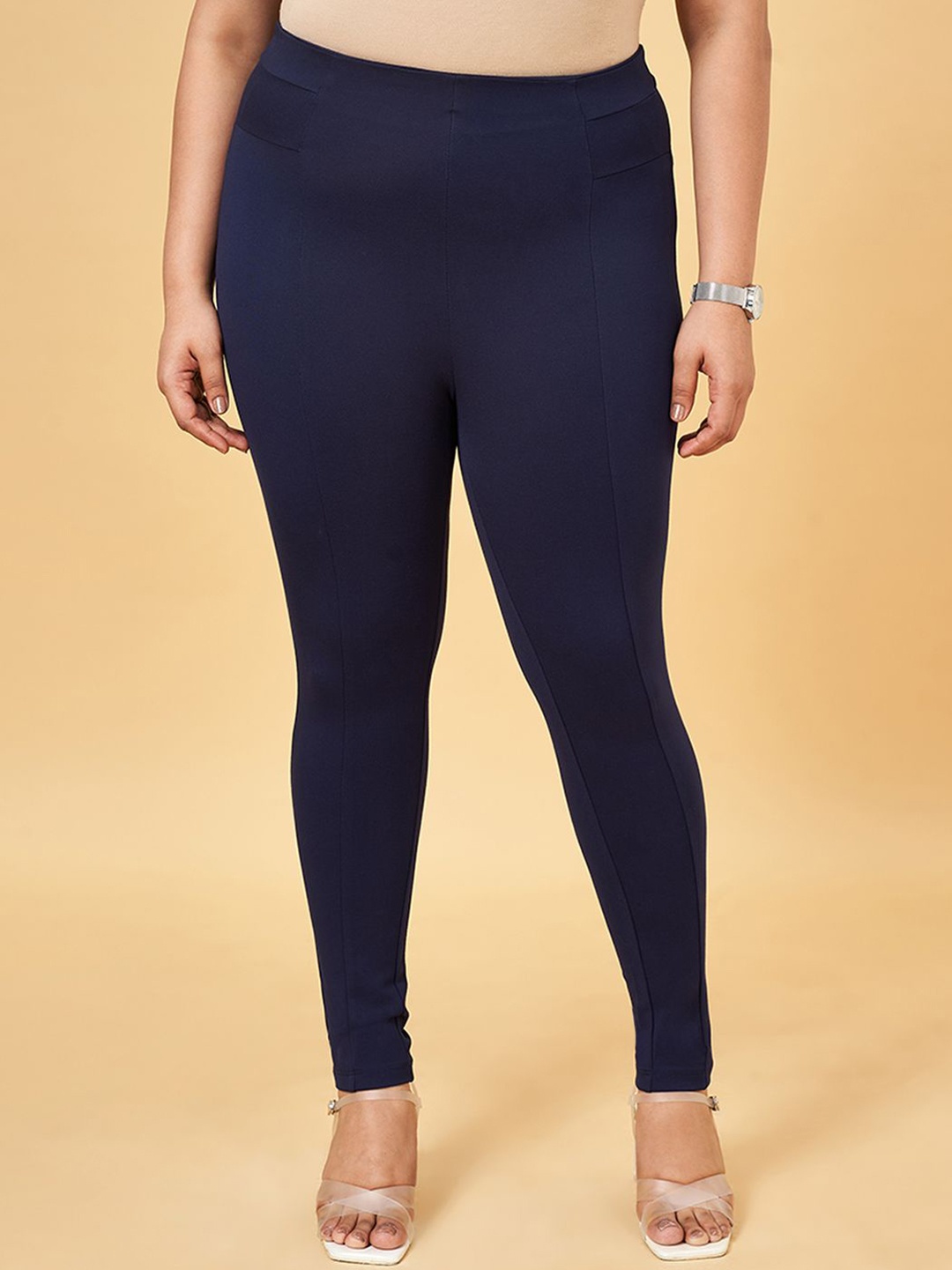 Honey Curvytude by Pantaloons Women Plus Size Skinny Fit High- Rise Jeggings, Navy blue
Honey Curvytude by Pantaloons Women Plus Size Skinny Fit High- Rise Jeggings, Navy blue
