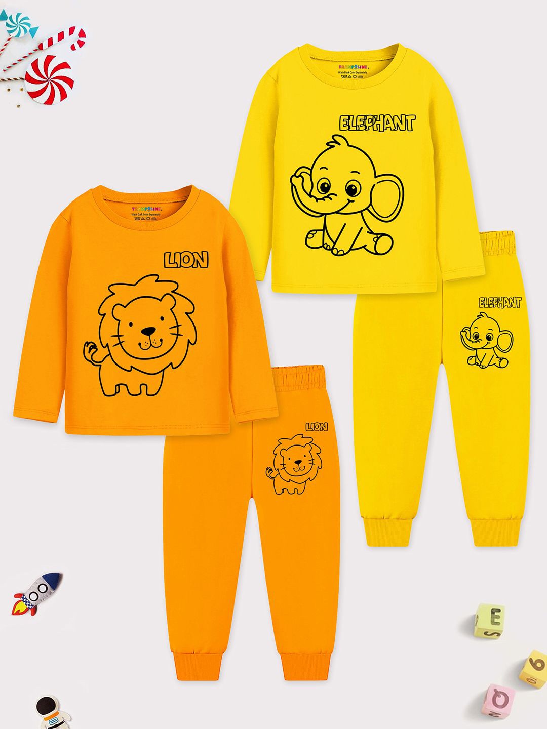 YK X Trampoline Kids Pack of 2 Printed Round Neck Long Sleeves T-Shirt With Jogger, Orange
YK X Trampoline Kids Pack of 2 Printed Round Neck Long Sleeves T-Shirt With Jogger, Orange