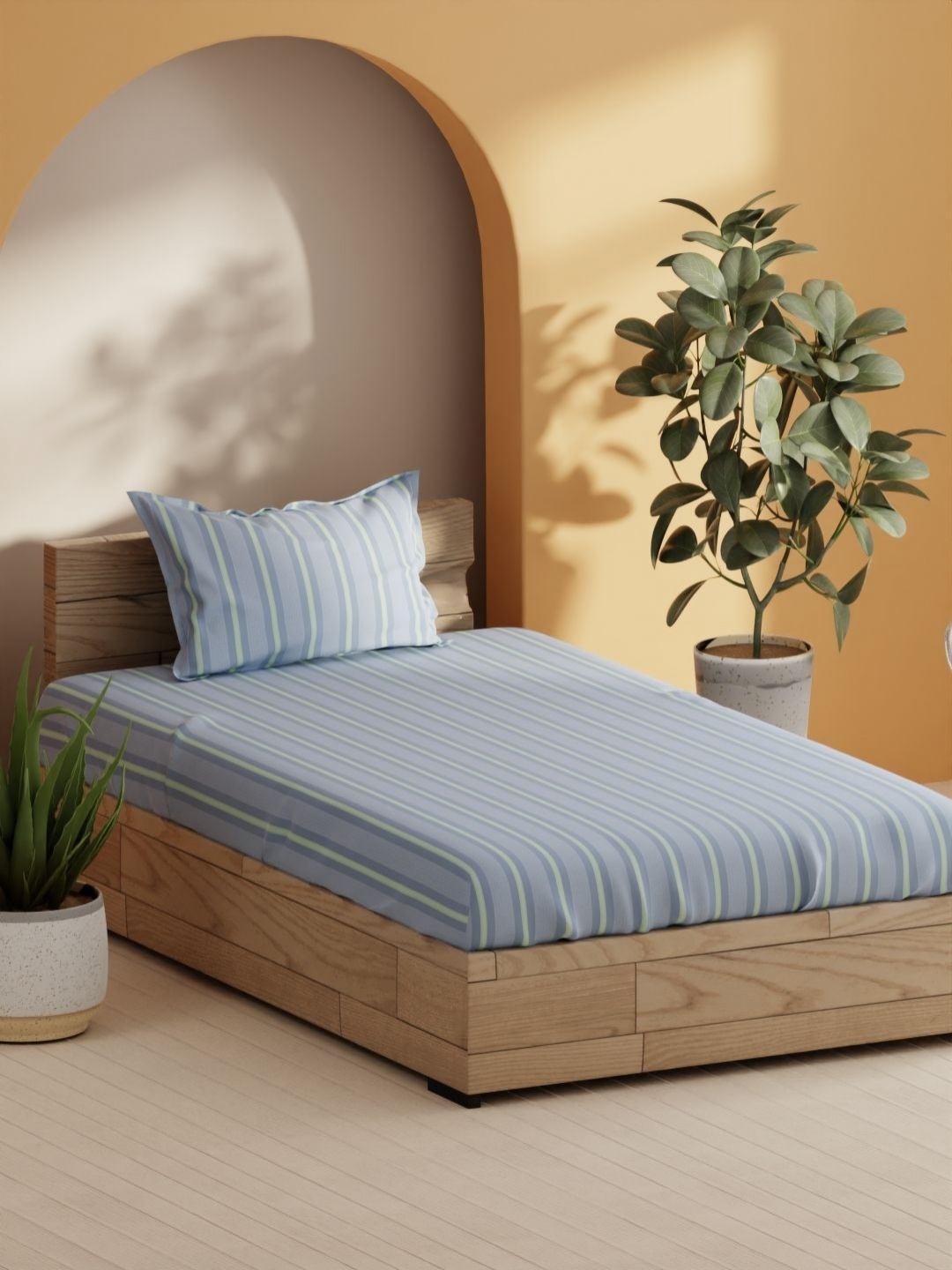 BIANCA Sienna Blue & Green Striped Pure Cotton 144 TC Single Bedsheet Set 2.29 x 1.52 m
BIANCA Sienna Blue & Green Striped Pure Cotton 144 TC Single Bedsheet Set 2.29 x 1.52 m