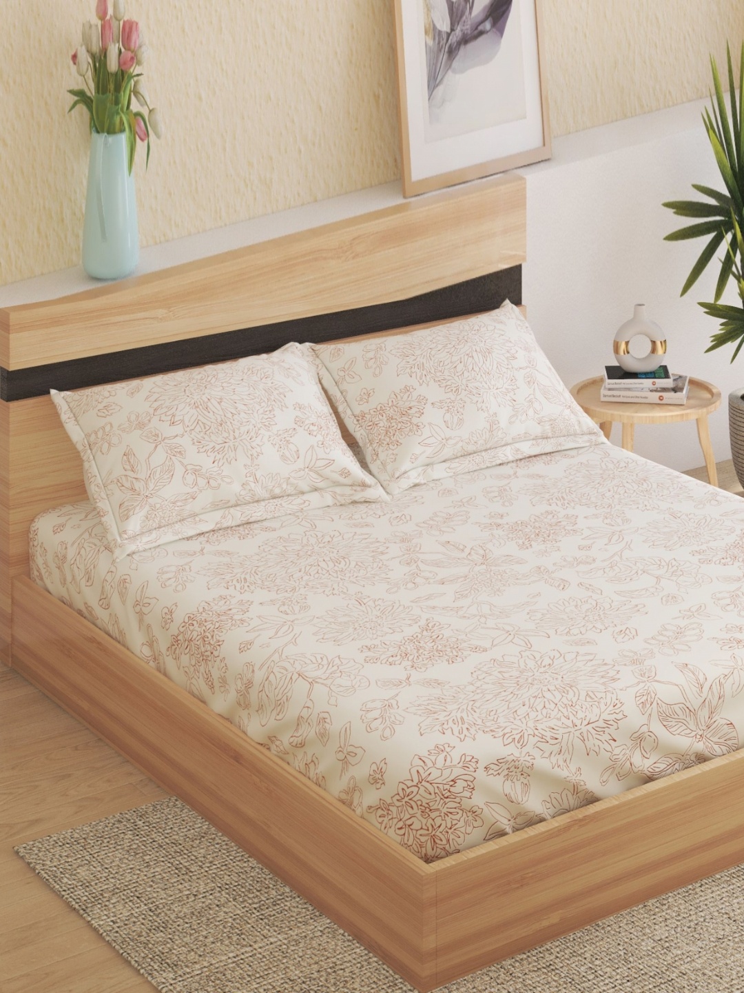 Home Centre Oxford Brown & White Floral Cotton 144 TC Super King Bedsheet Set-2.74mx2.74 m
Home Centre Oxford Brown & White Floral Cotton 144 TC Super King Bedsheet Set-2.74mx2.74 m