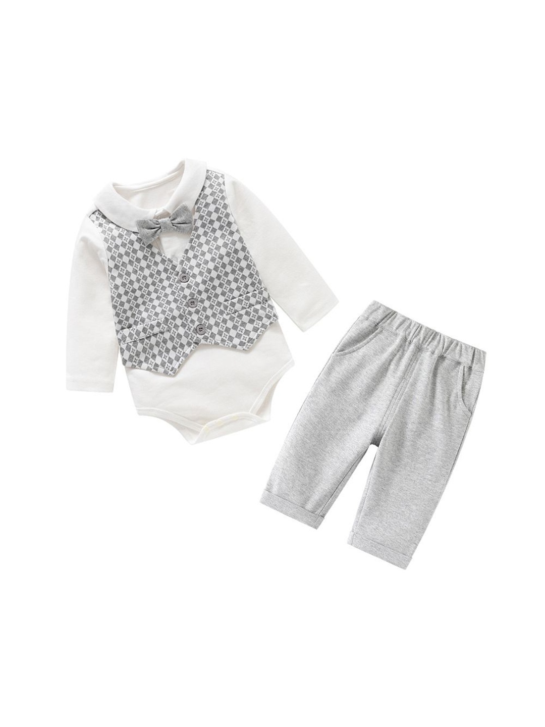 StyleCast x Revolte Boys Shirt Collar Long Sleeves Romper With Trouser With Waistcoat, Grey
StyleCast x Revolte Boys Shirt Collar Long Sleeves Romper With Trouser With Waistcoat, Grey