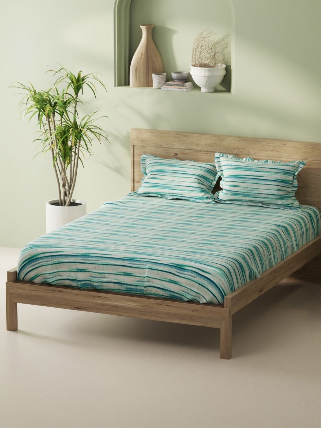BIANCA Aurellia Blue & Green Printed Cotton 144 TC King Fitted Bedsheet Set 1.98 x 1.83m
BIANCA Aurellia Blue & Green Printed Cotton 144 TC King Fitted Bedsheet Set 1.98 x 1.83m
