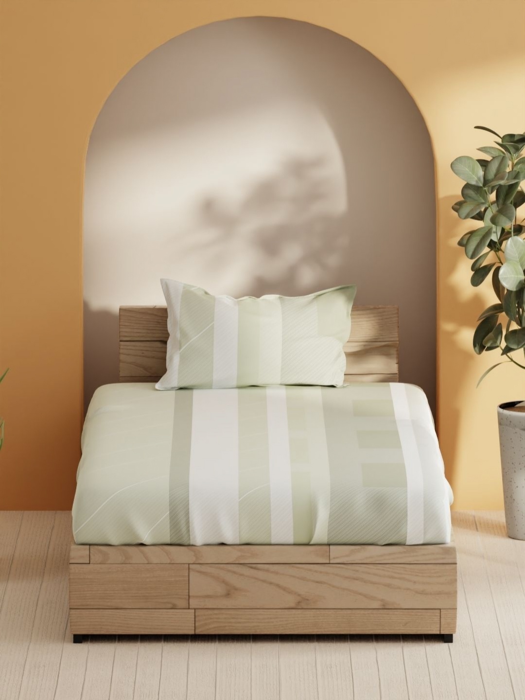 BIANCA Sienna Green & White Striped Pure Cotton 144 TC Single Bedsheet Set 2.29 x 1.52 m
BIANCA Sienna Green & White Striped Pure Cotton 144 TC Single Bedsheet Set 2.29 x 1.52 m