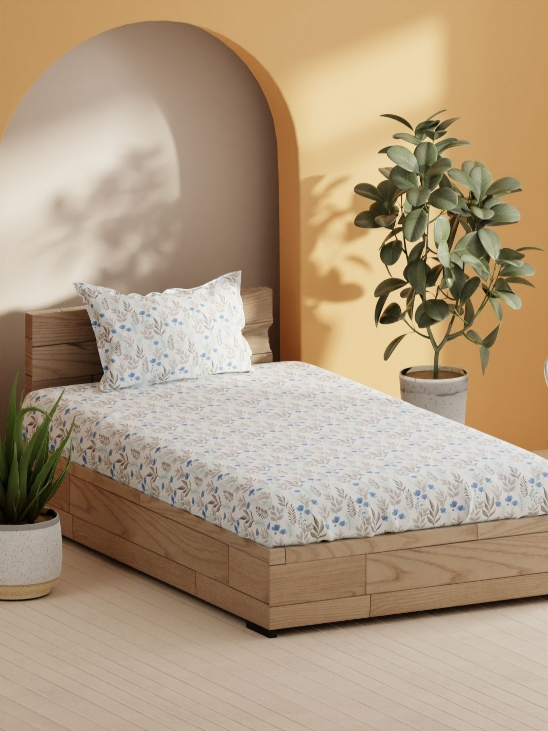 BIANCA Sienna Blue & Grey Floral Pure Cotton 144 TC Single Bedsheet Set 2.29 x 1.52 m
BIANCA Sienna Blue & Grey Floral Pure Cotton 144 TC Single Bedsheet Set 2.29 x 1.52 m
