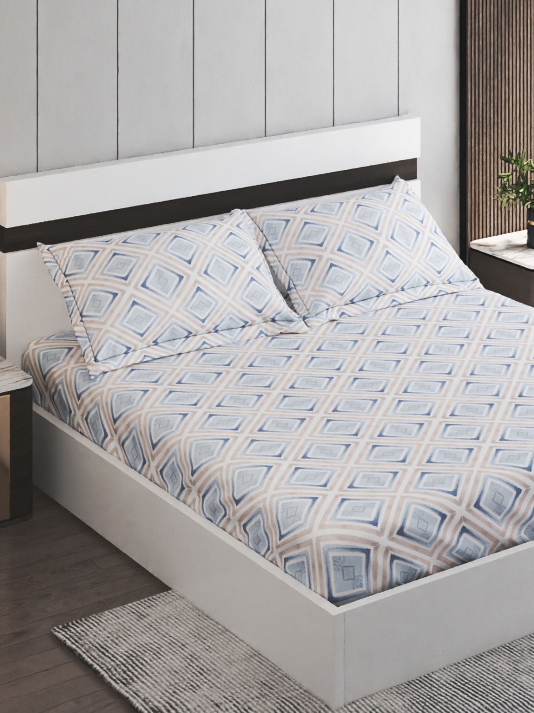 Home Centre Oxford Seafoam Blue Printed Cotton 200 TC King Bedsheet Set 1.95 x 1.8 m
Home Centre Oxford Seafoam Blue Printed Cotton 200 TC King Bedsheet Set 1.95 x 1.8 m