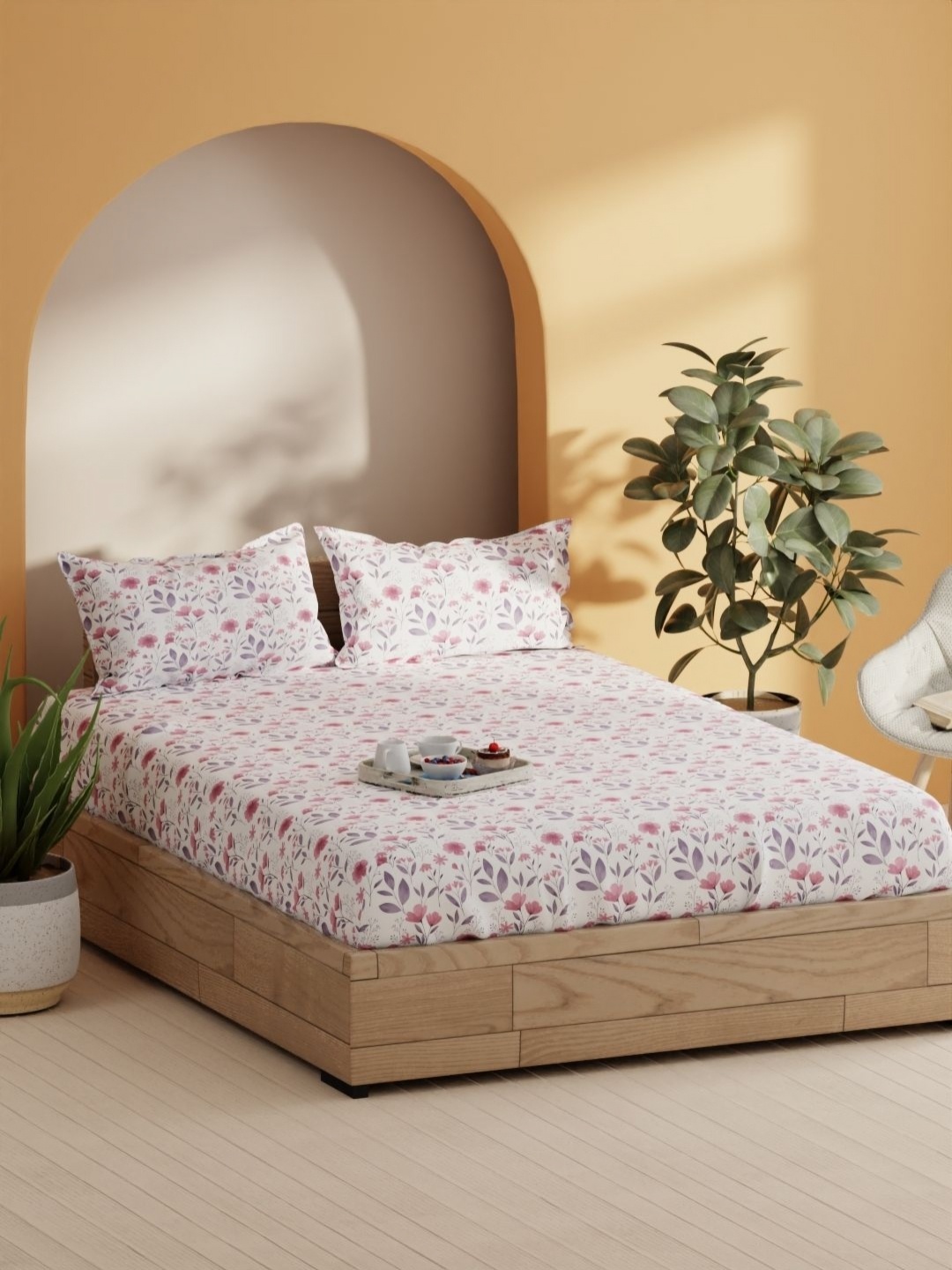 BIANCA Laquasa Pink Floral Printed Pure Cotton 144 TC Queen Bedsheet Set 2.54 x 2.29 m
BIANCA Laquasa Pink Floral Printed Pure Cotton 144 TC Queen Bedsheet Set 2.54 x 2.29 m