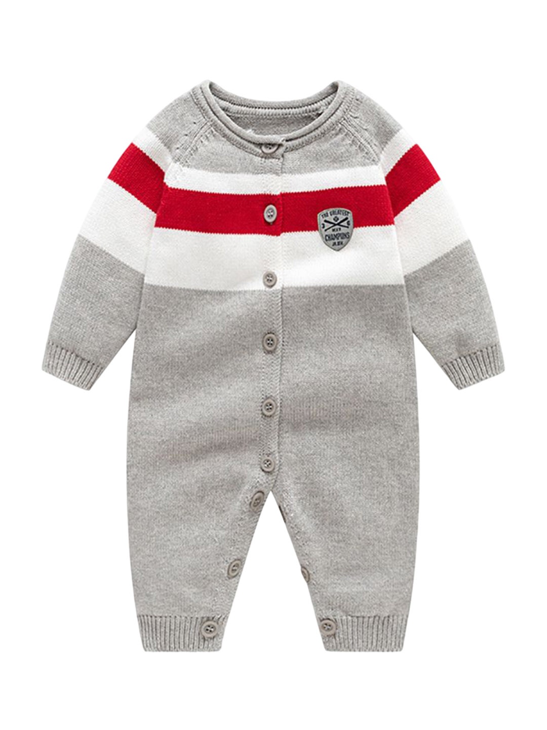 StyleCast x Revolte Infant Boys Printed Cotton Round Neck Full Sleeves Rompers, Grey
StyleCast x Revolte Infant Boys Printed Cotton Round Neck Full Sleeves Rompers, Grey
