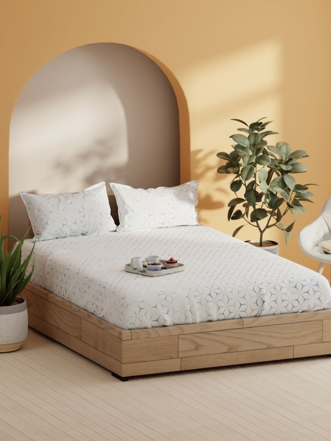 BIANCA Laquasa Grey Geometric Printed Pure Cotton 144 TC Queen Bedsheet Set 2.54 x 2.29 m
BIANCA Laquasa Grey Geometric Printed Pure Cotton 144 TC Queen Bedsheet Set 2.54 x 2.29 m