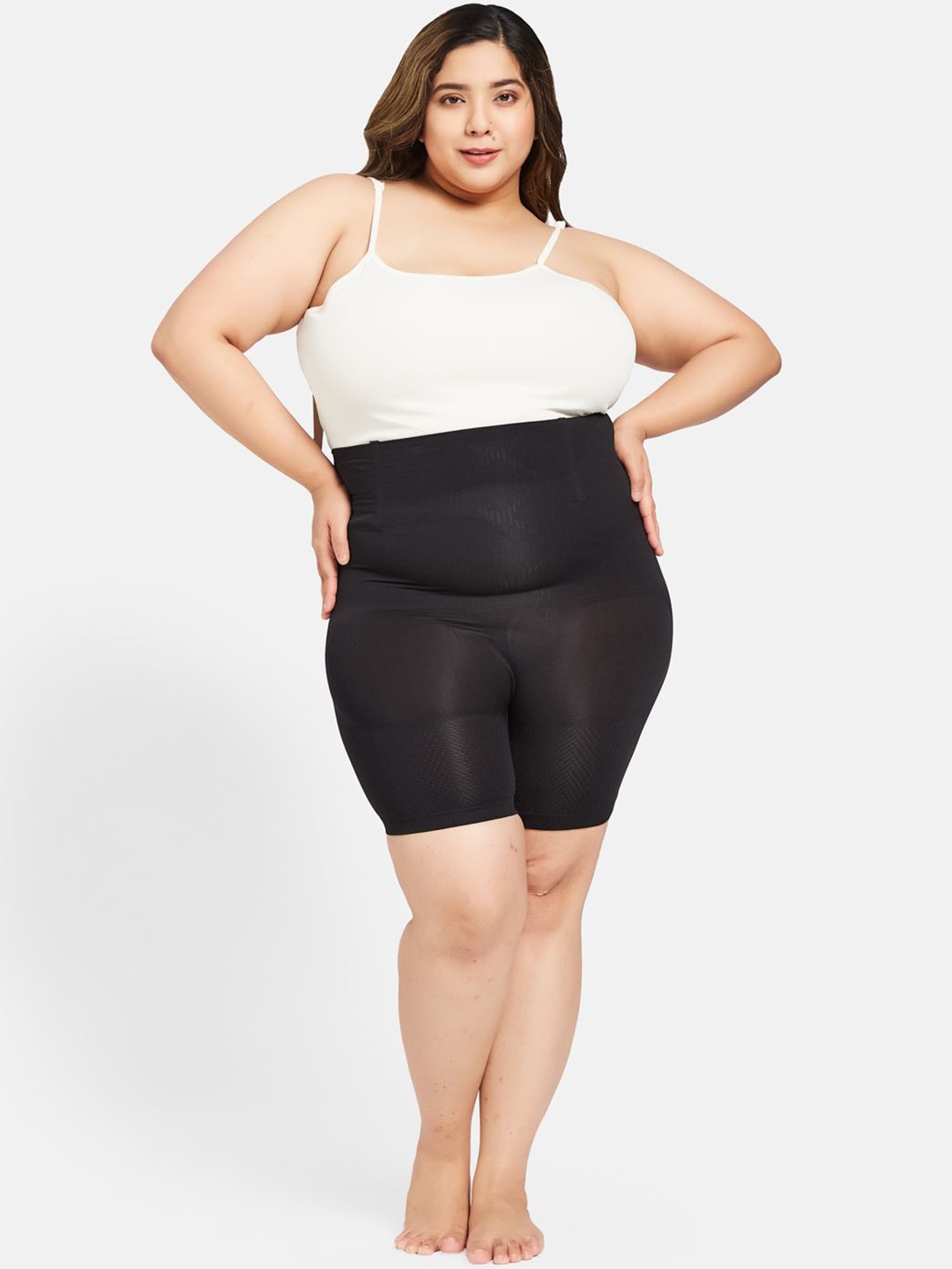 Curves by Zero Kaata Women Plus Size Seamless High Waist Tummy & Thigh Shapewear, Black
Curves by Zero Kaata Women Plus Size Seamless High Waist Tummy & Thigh Shapewear, Black
