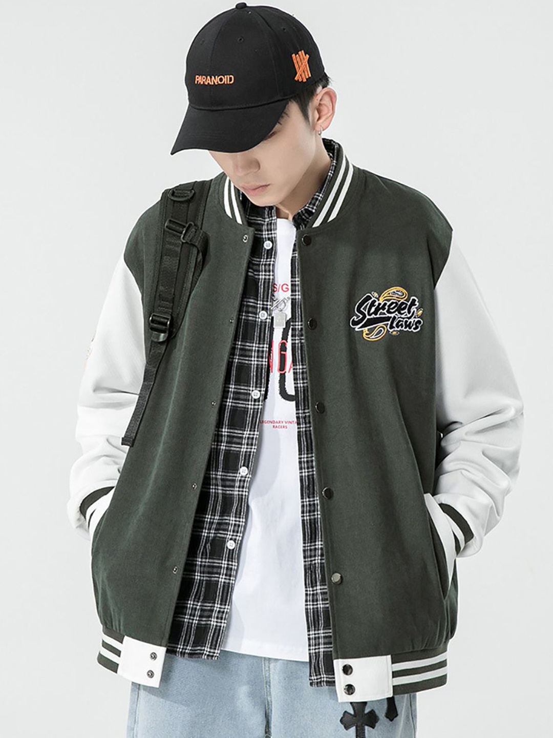 StyleCast x Revolte Men Stand Collar Typography Printed Casual Bomber Jacket, Green
StyleCast x Revolte Men Stand Collar Typography Printed Casual Bomber Jacket, Green