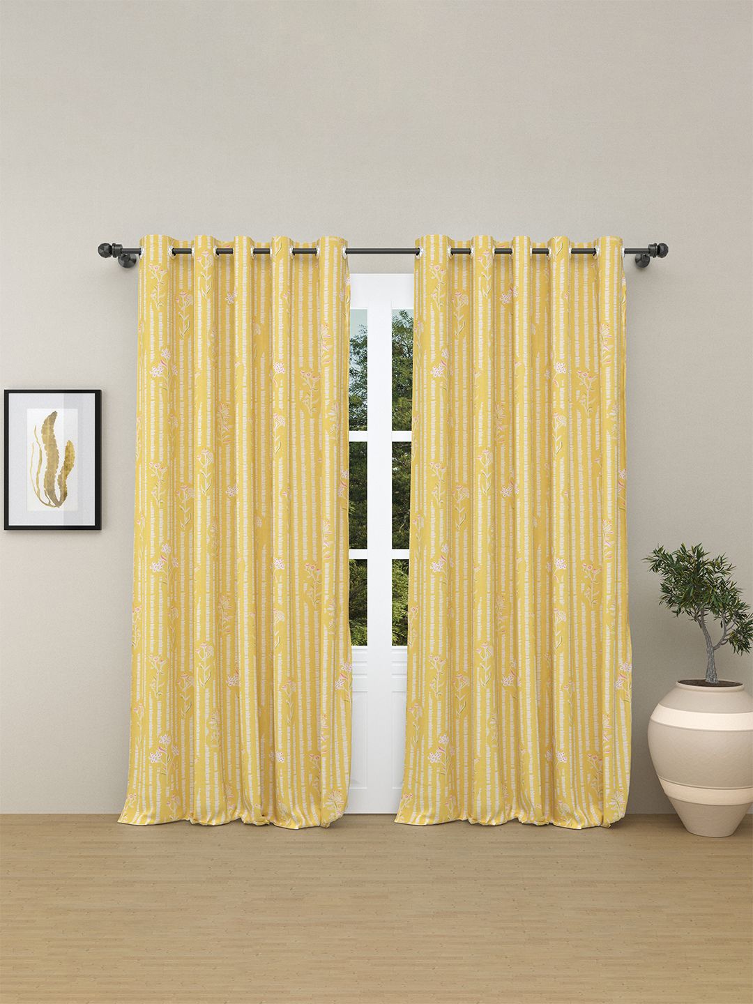haus & kinder Yellow & White 2 Pieces Floral Pure Cotton Room Darkening Door Curtains
haus & kinder Yellow & White 2 Pieces Floral Pure Cotton Room Darkening Door Curtains
