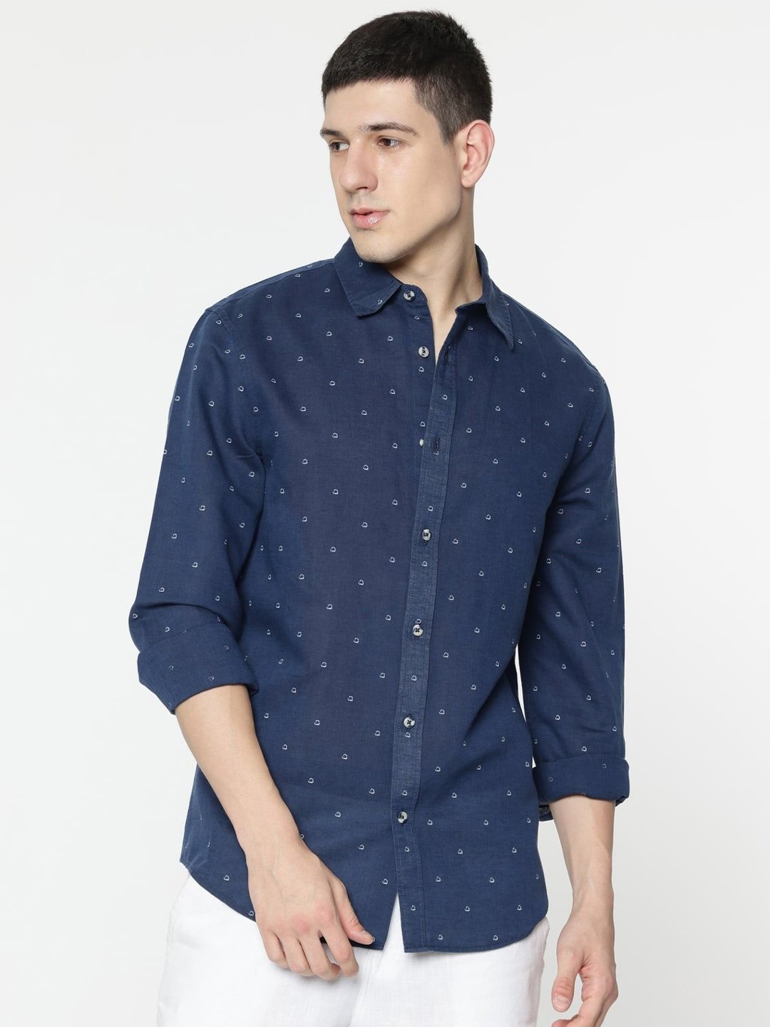 Marks & Spencer Men Spread Collar Micro Ditsy Printed Linen Casual Shirt, Blue
Marks & Spencer Men Spread Collar Micro Ditsy Printed Linen Casual Shirt, Blue