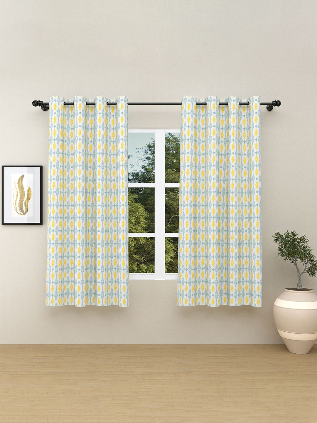 haus & kinder White & Yellow 2 Pcs Geometric Room Darkening Pure Cotton Window Curtain
haus & kinder White & Yellow 2 Pcs Geometric Room Darkening Pure Cotton Window Curtain