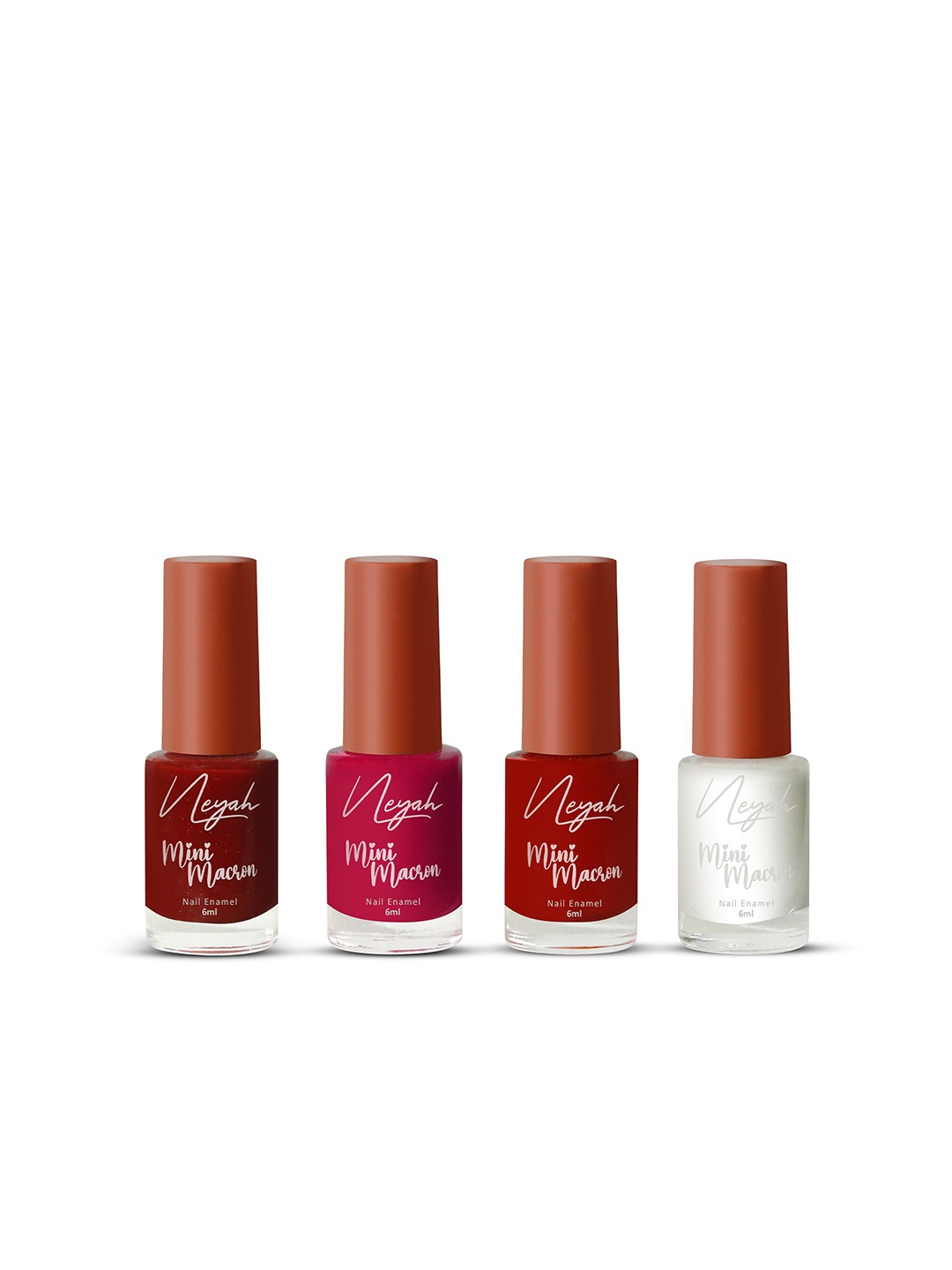 Neyah Set Of 4 Mini Macron Nail Enamel - 6 ml Each - Red Lake- Cerise- Currant- Daisy
Neyah Set Of 4 Mini Macron Nail Enamel - 6 ml Each - Red Lake- Cerise- Currant- Daisy