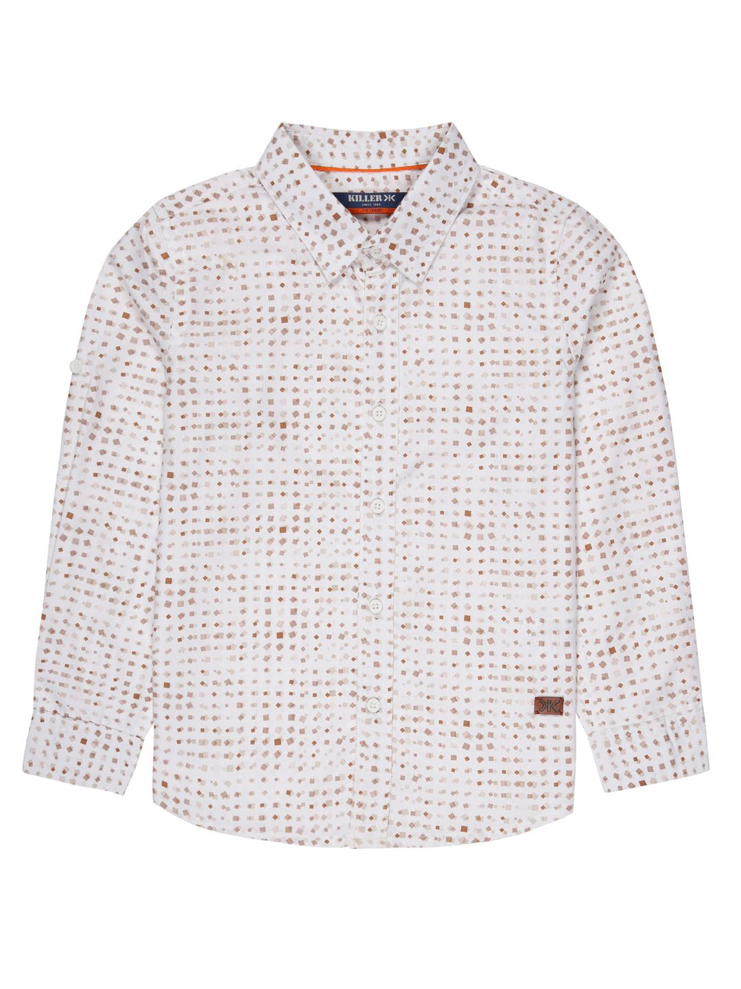 Killer Boys Premium Spread Collar Geometric Printed Cotton Casual Shirt, White
Killer Boys Premium Spread Collar Geometric Printed Cotton Casual Shirt, White