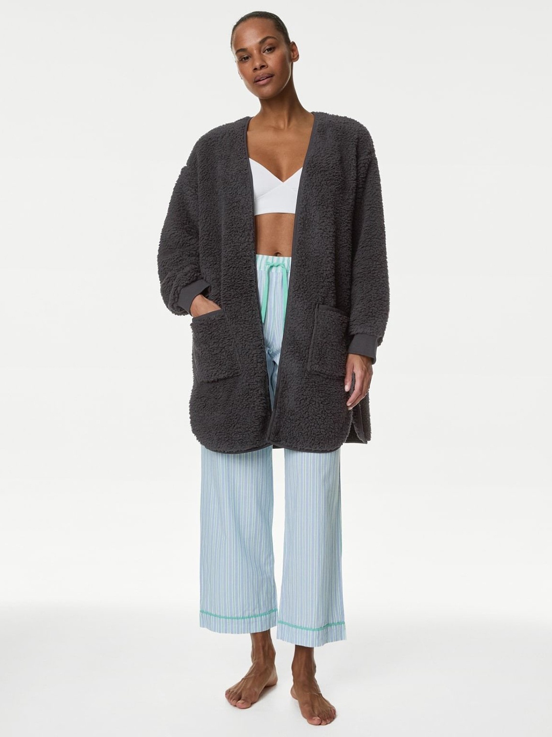 Marks & Spencer Women V-Neck Long Sleeves Longline Sweaters, Charcoal
Marks & Spencer Women V-Neck Long Sleeves Longline Sweaters, Charcoal